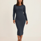 SculptRib™ Cotton Henley Dress
