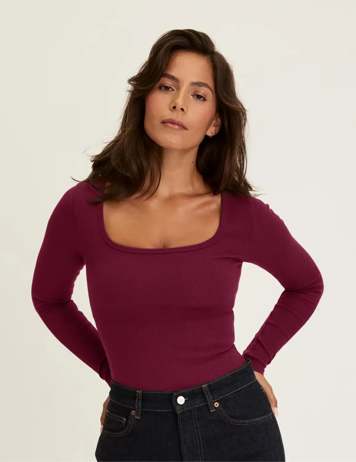 SculptRib™ Cotton Long Sleeve Top