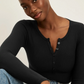 SculptRib™ Cotton Long Sleeve Henley Top