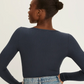 SculptRib™ Cotton Long Sleeve Henley Top