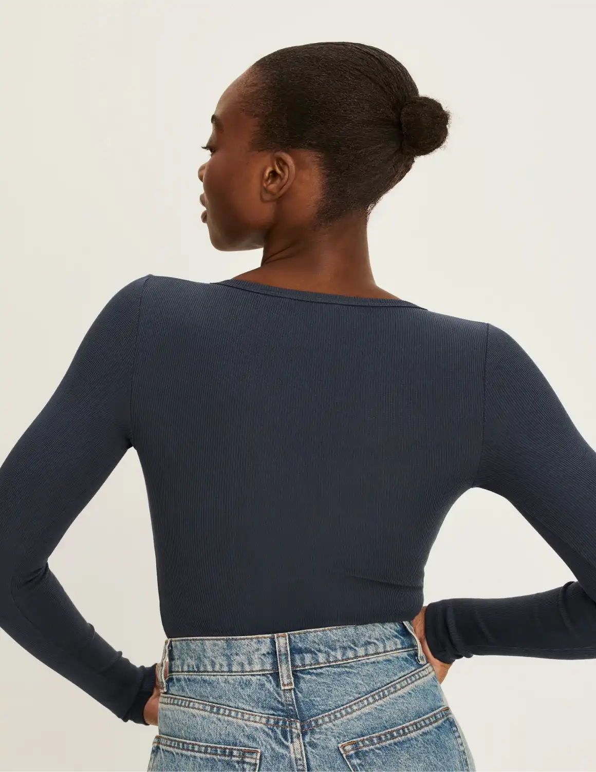 SculptRib™ Cotton Long Sleeve Henley Top