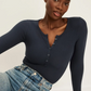 SculptRib™ Cotton Long Sleeve Henley Top