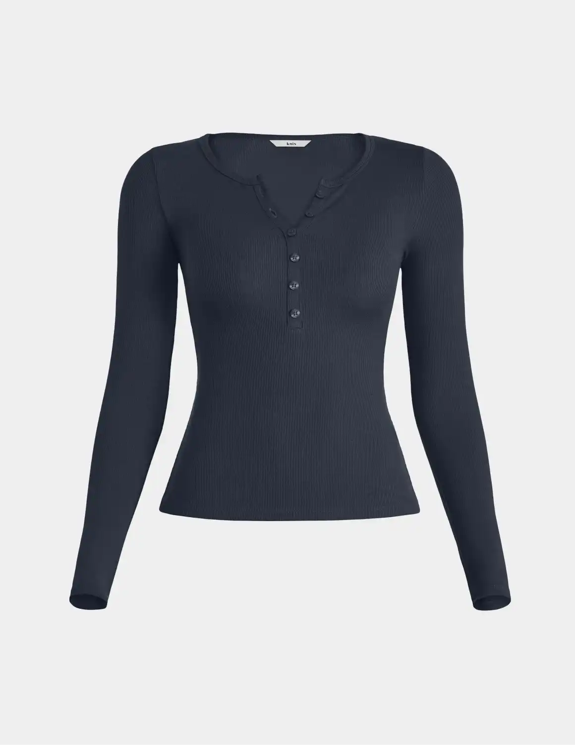 SculptRib™ Cotton Long Sleeve Henley Top