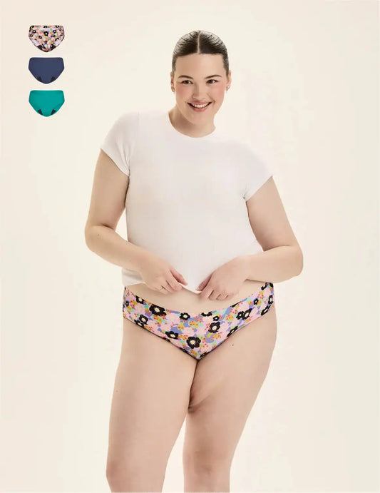 Teen Light Leakproof No-Show Bikini 3-Pack - Last Call
