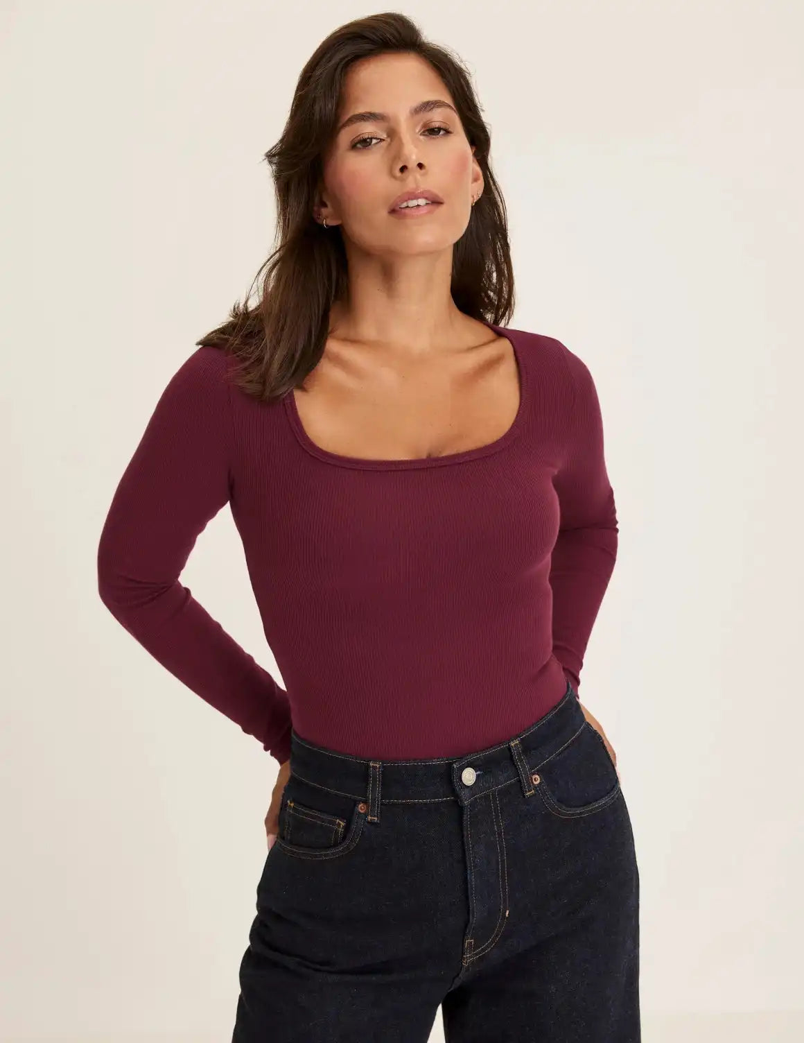 SculptRib™ Cotton Long Sleeve Top